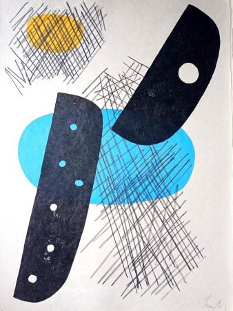 Lithographie Lardera - Berto LARDERA, Abstract Geometric Composition, Original lithograph, 1970, Hand signed in pencil