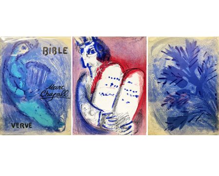 Livre Illustré Chagall - BIBLE. Verve vol. VIII. n°33 et 34. 28 LITHOGRAPHIES ORIGINALES (1956)