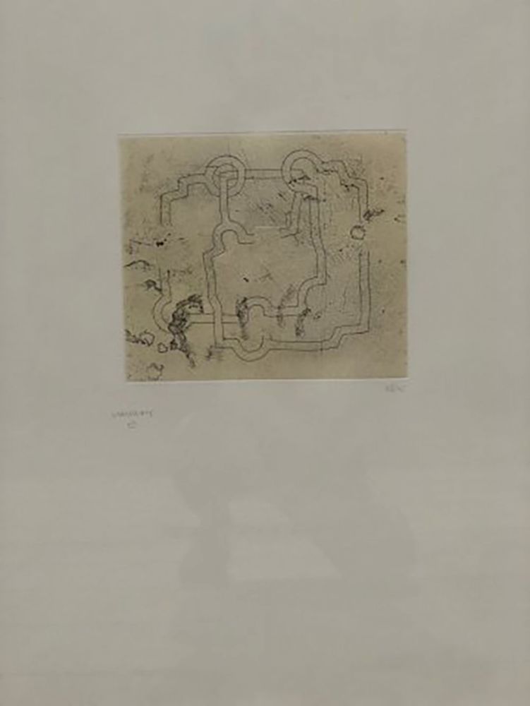 Eau-Forte Et Aquatinte Chillida - Bidearte I