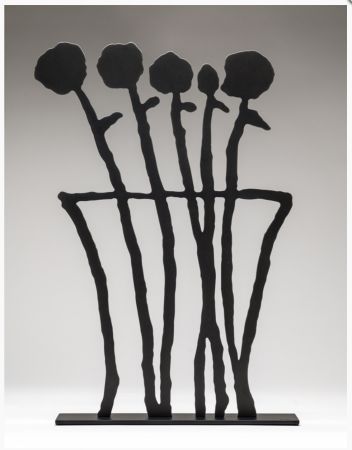 Aucune Technique Baechler - Black Flowers Sculpture
