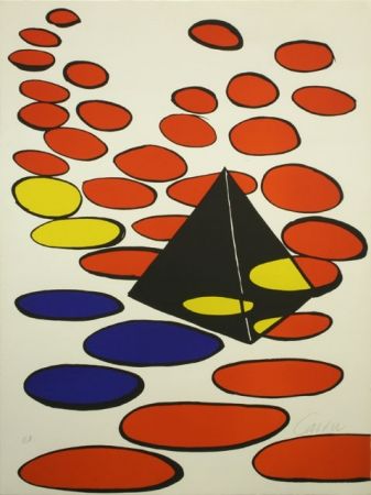 Lithographie Calder - BLACK PYRAMID WITH CIRCLE 