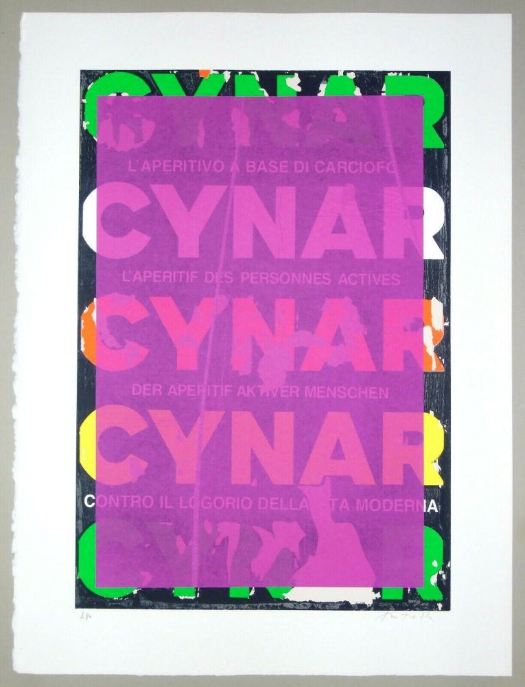 Sérigraphie Rotella - Blank Cynar (fucsia)