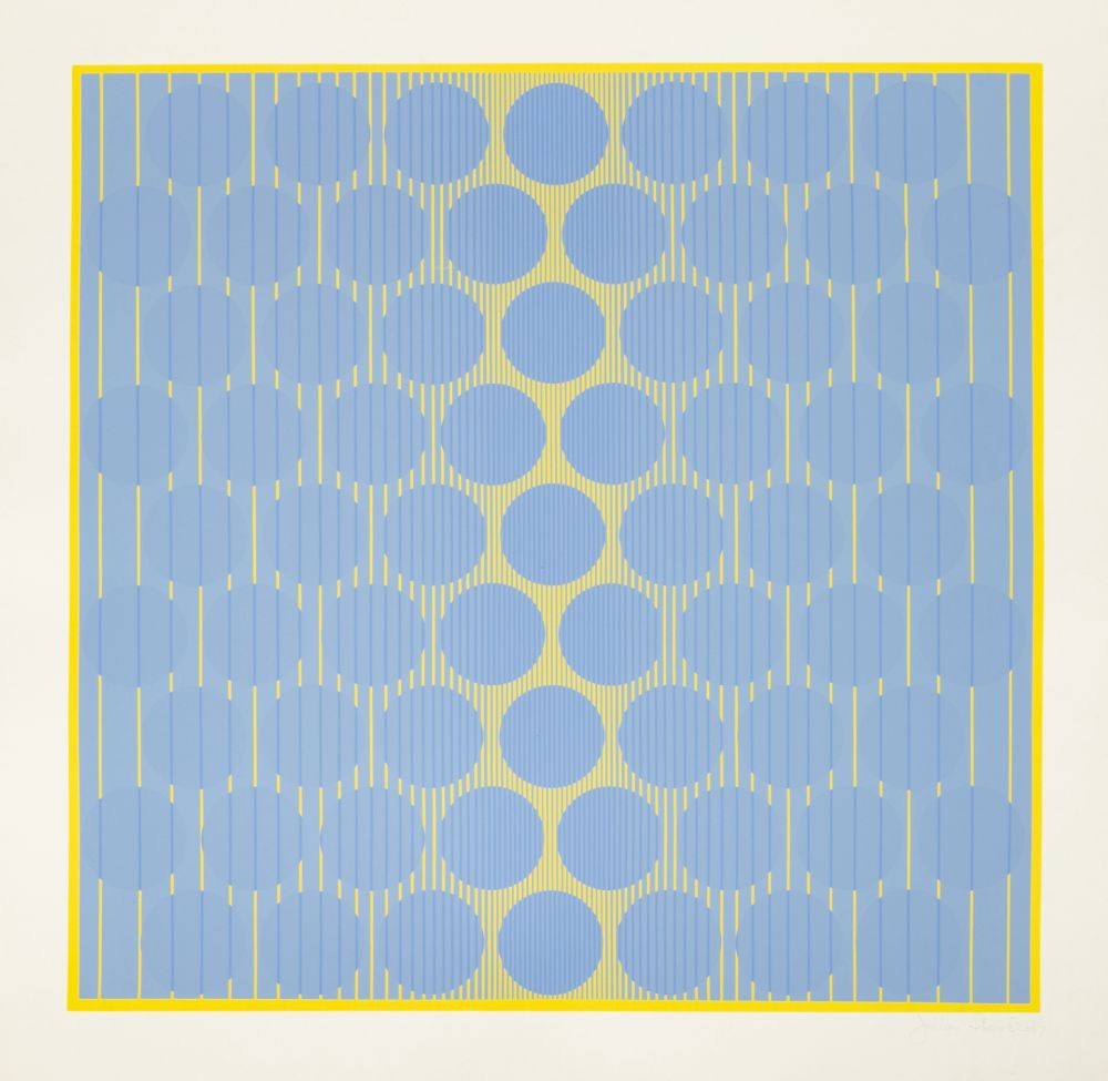 Sérigraphie Stanczak - Blue Circles, from Eight Variants
