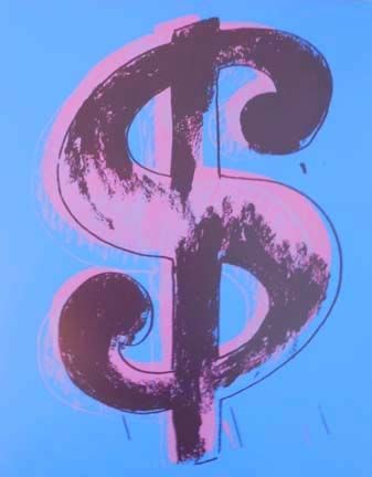 Sérigraphie Warhol - Blue Dollar