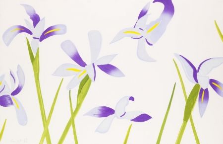 Gravure Sur Bois Katz - Blue Irises