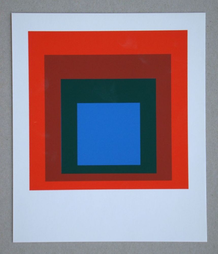 Sérigraphie Albers - Blue+darkgreen with 2 reds