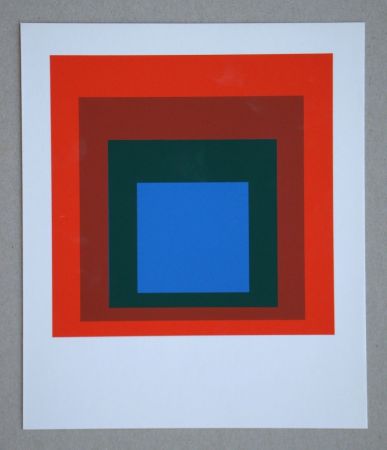 Sérigraphie Albers - Blue+darkgreen with 2 reds