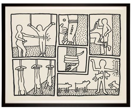 Sérigraphie Haring - Blueprint Drawing #5, 1990  