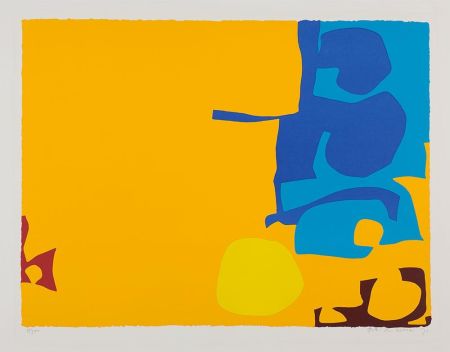 Sérigraphie Heron - Blues Dovetailed in Yellow