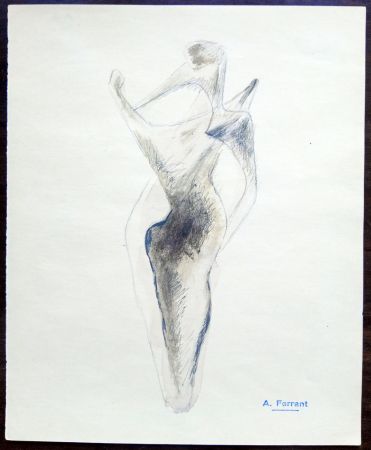 Aucune Technique Àngel - Boceto escultura - Original Drawing