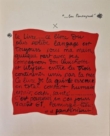 Lithographie Le Corbusier - Bon Pantagruel