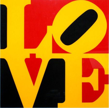 Sérigraphie Indiana - Book of Love #9 (Black, Yellow, and Red - German Love)