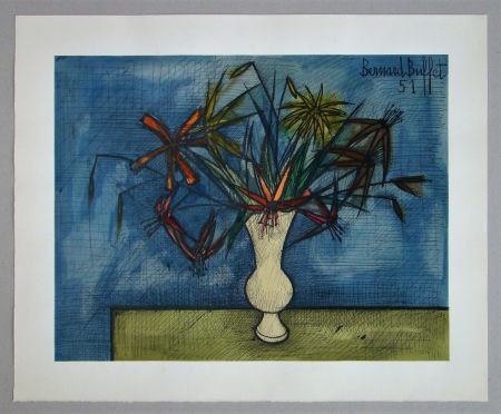 Lithographie Buffet - Bouquet de fleurs, 1951