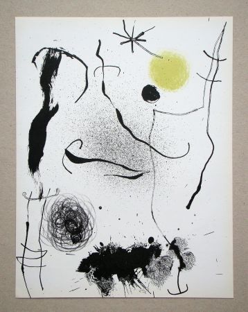 Lithographie Miró - Bouquet de rèves pour Leïla