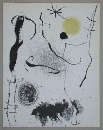 Lithographie Miró - Bouquet de rêves pour Leila