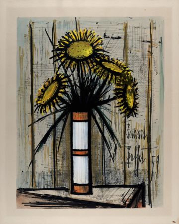 Lithographie Buffet - Bouquet de soleils, 1960