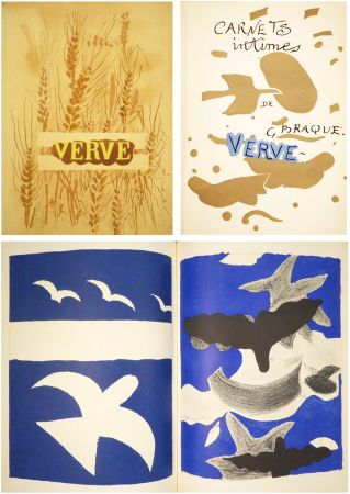 Livre Illustré Braque - BRAQUE CARNETS INTIMES - VERVE  Vol. VIII. N° 31-32 (1955)