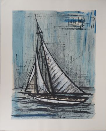 Lithographie Buffet - Bretagne : Le voilier