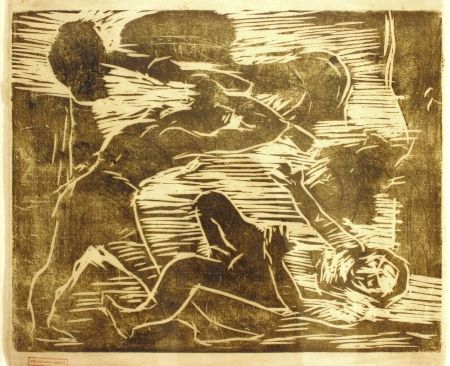 Gravure Sur Bois Corinth - Brudermord (Cain and Abel)