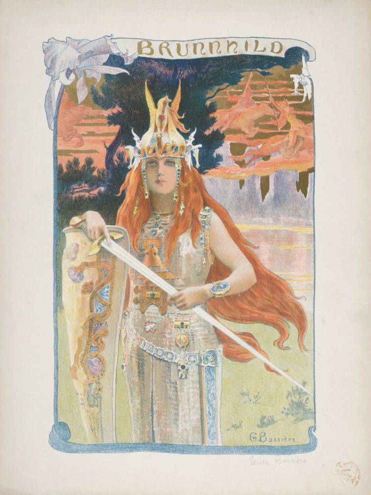 Lithographie Bussiere - Brunnhild, 1899