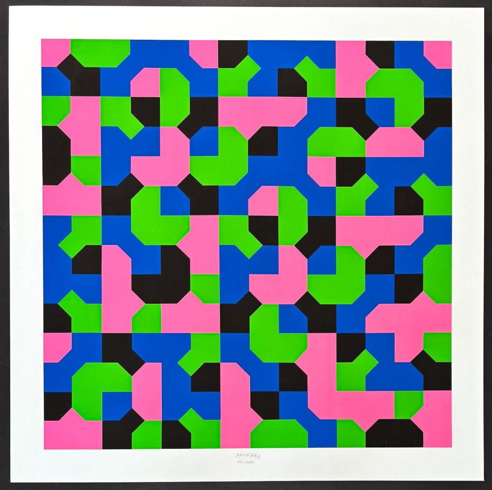 Sérigraphie Munari - Bruno Munari (1907–1998) – Peano Curves – Screen print on Fabriano paper – 1991
