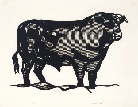Linogravure Lichtenstein - Bull I