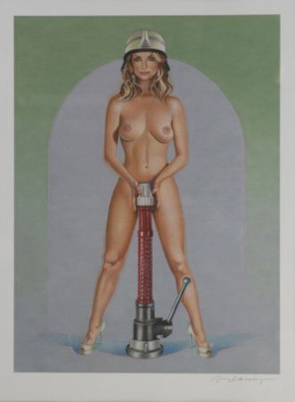Lithographie Ramos - Burning Flame - La Bomba