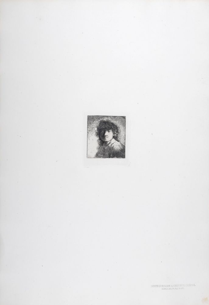 Héliogravure Rembrandt - Buste d'homme a cheveux crépus