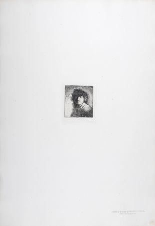 Héliogravure Rembrandt - Buste d'homme a cheveux crépus
