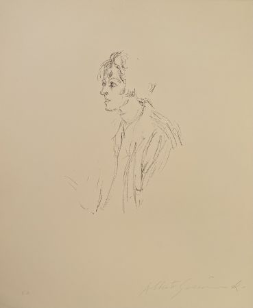 Lithographie Giacometti - Buste d'une femme regardant a gauche - signed