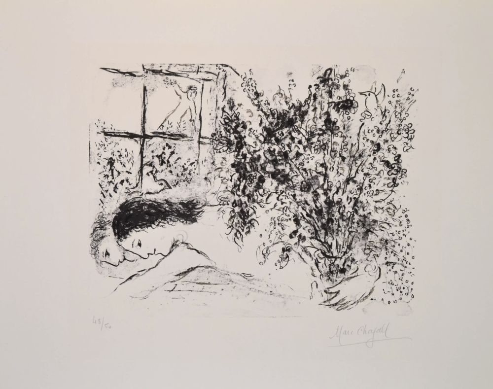 Lithographie Chagall - By the window - M624