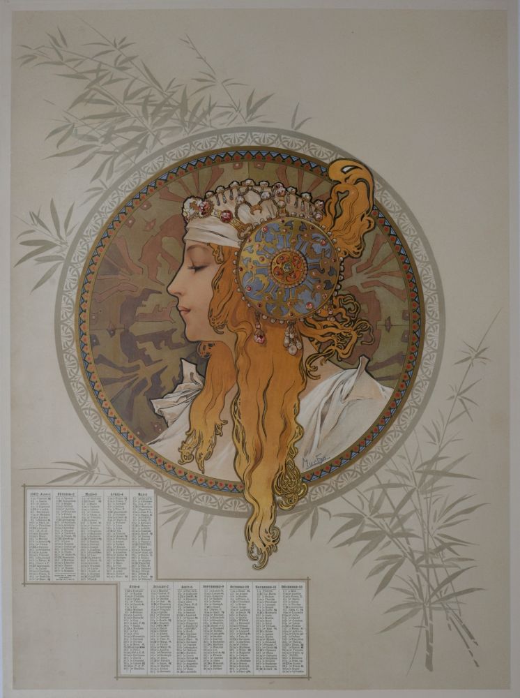 Affiche Mucha - Byzantine Heads / Blonde. 