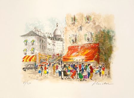 Lithographie Huchet - Café Montmartre