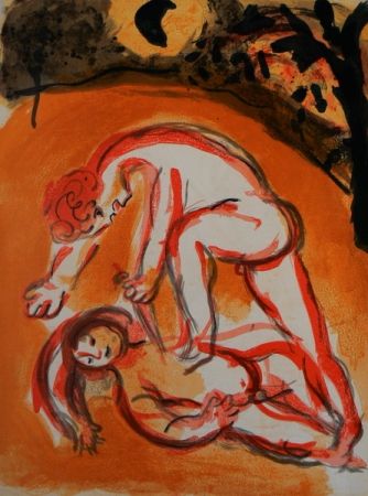 Lithographie Chagall - Caino e Abele