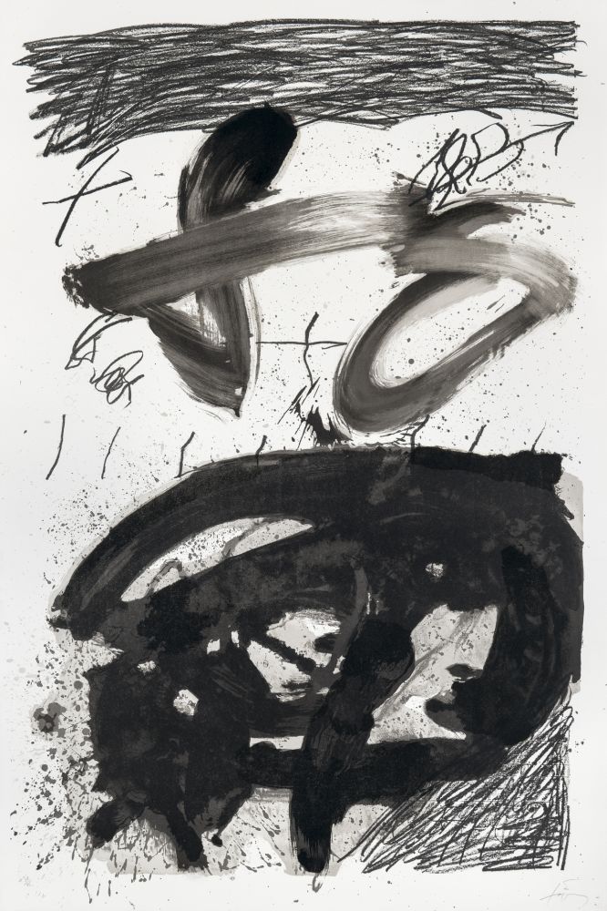 Lithographie Tàpies - Calligraphique