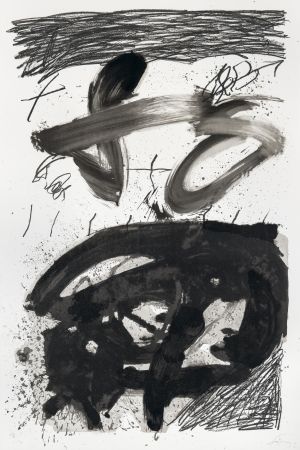 Lithographie Tàpies - Calligraphique