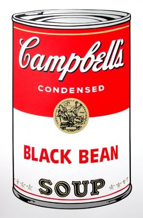 Sérigraphie Warhol (After) - Campbell's Soup - Black Bean