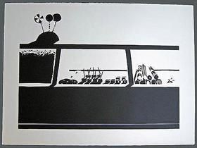 Linogravure Thiebaud - Candy Counter-State 1