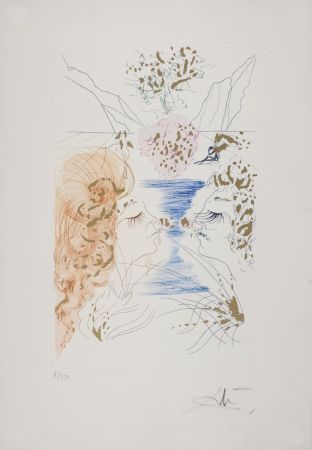 Gravure Dali - Cantique des Cantiques : Le Baiser, 1971 - Hand-signed