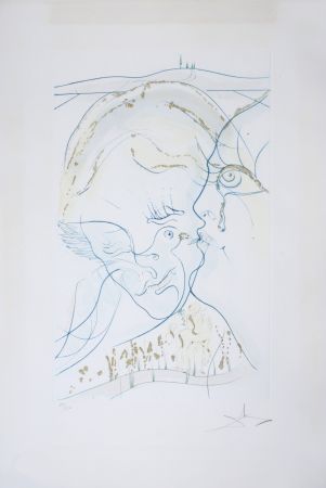 Gravure Dali - Cantique des Cantiques : Les Yeux de colombe de la Mariée, 1971 - Hand-signed