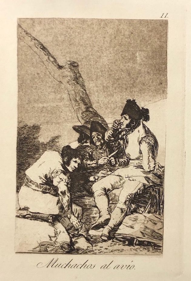 Eau-Forte Goya - Capricho 11. Muchachos al avio