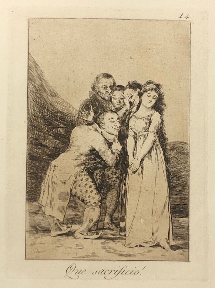 Eau-Forte Goya - Capricho 14. Que sacrificio