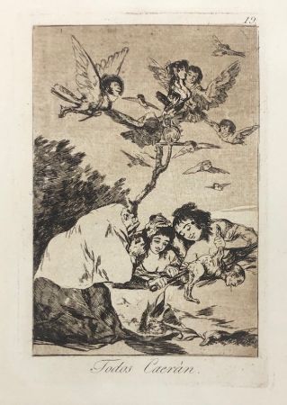 Eau-Forte Goya - Capricho 19. Todos Caerán