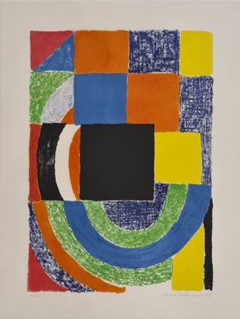 Lithographie Delaunay - Carreau noir 
