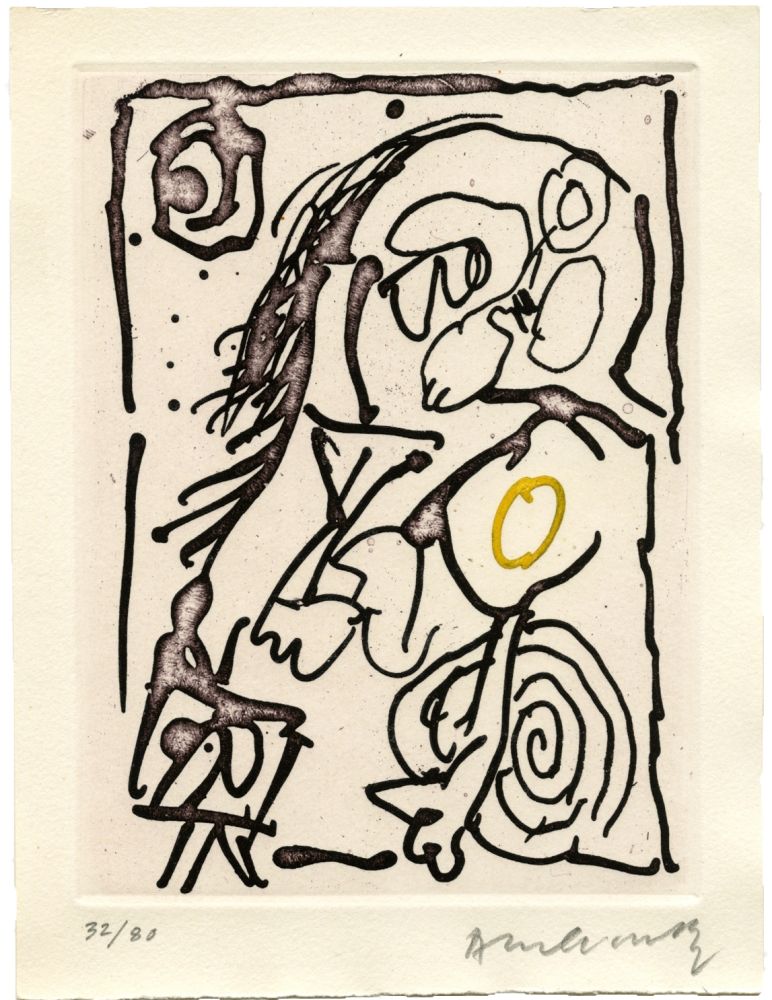 Lithographie Alechinsky - Carré Blanc III