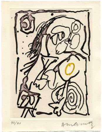 Lithographie Alechinsky - Carré Blanc III