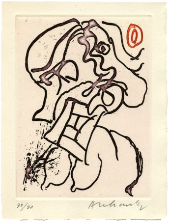 Lithographie Alechinsky - Carré Blanc IV