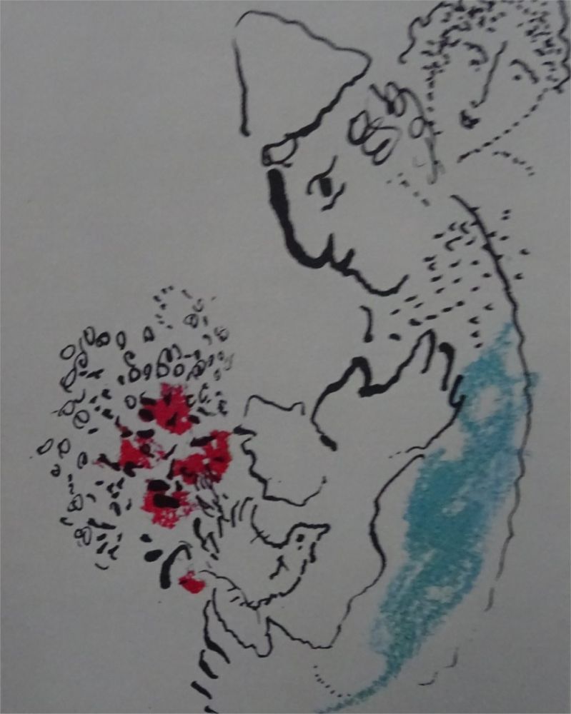 Lithographie Chagall - Carte de Voeux pour 1969