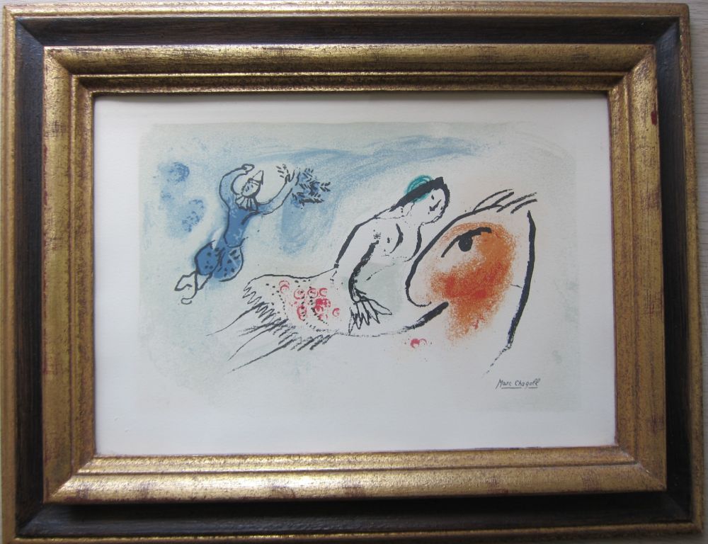 Lithographie Chagall - Carte de voeux pour Aimé Maeght