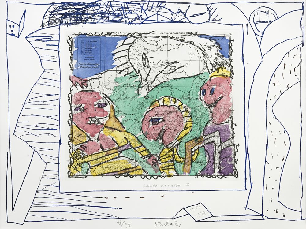 Gravure Alechinsky - Carte mise à jour I